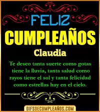 GIF Frases de Cumpleaños Claudia